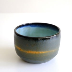 Abby Mouw: 89 Black and Gold Dish Blue Inside